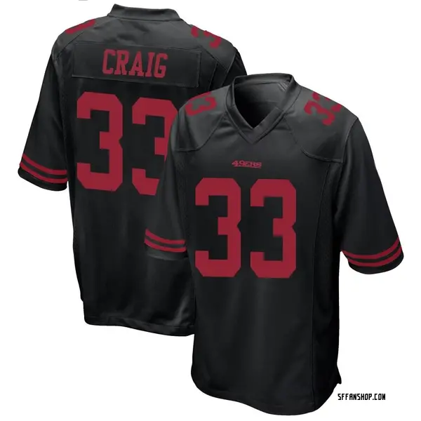 Men's Nike San Francisco 49ers Roger Craig Alternate Jersey - Black Game