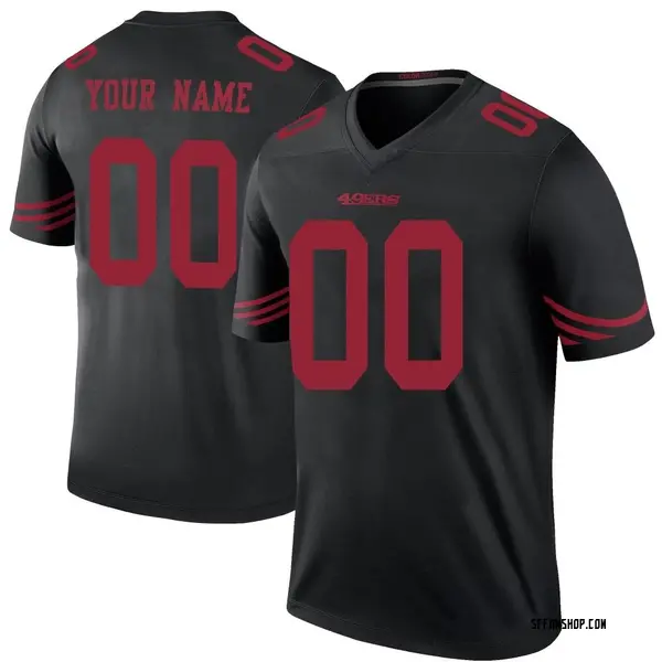 Youth Nike San Francisco 49ers Custom Color Rush Jersey - Black Legend